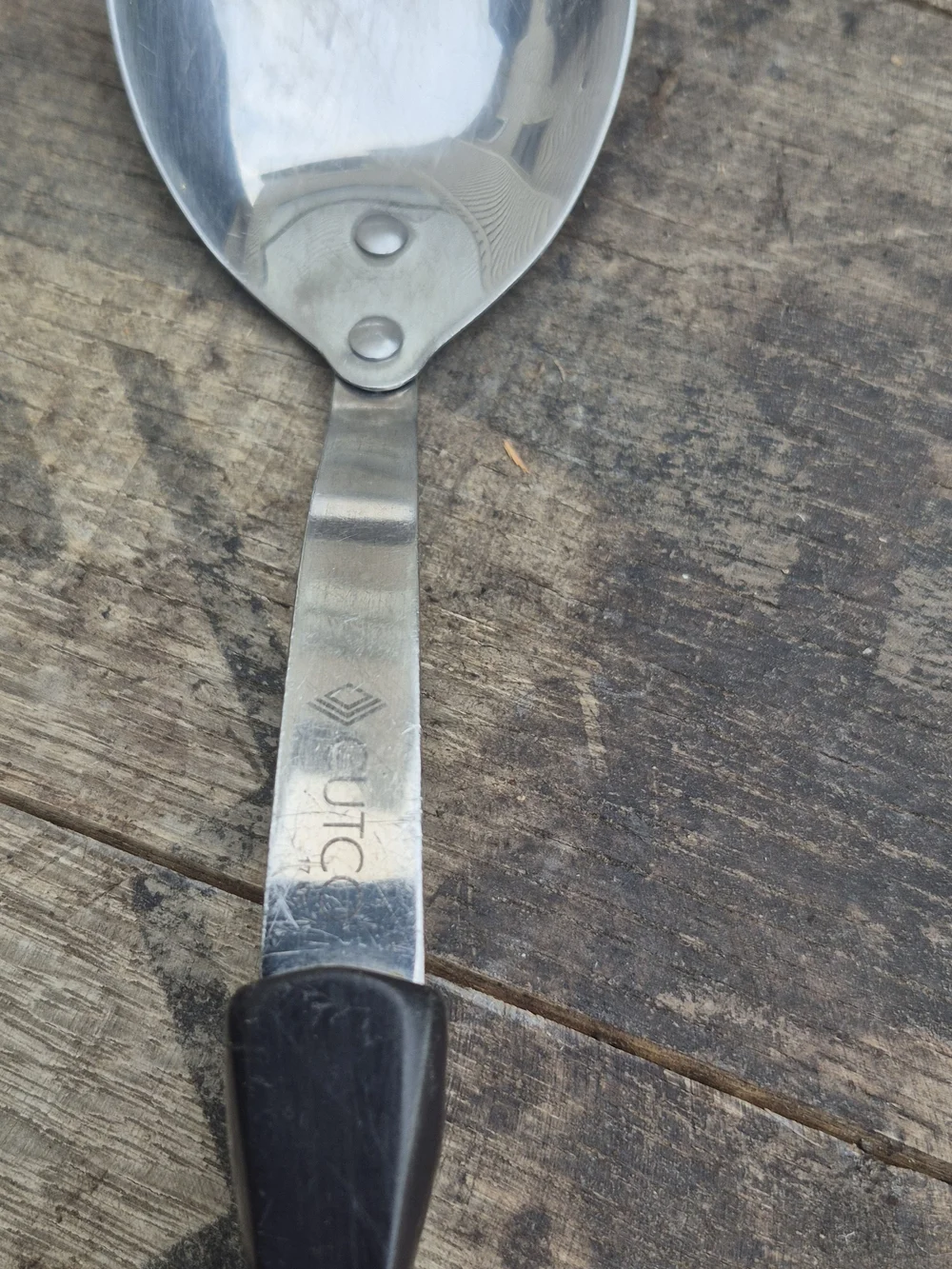 Cutco Black Handle Serving Spoon Fork and Masher Set